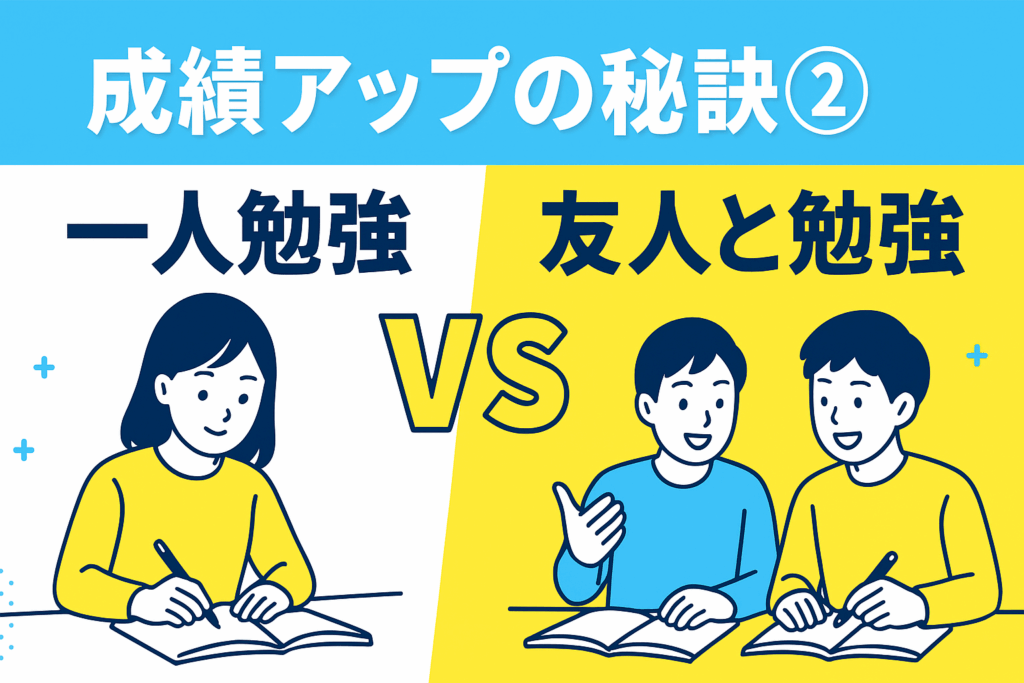 📈 成績アップの秘訣② 一人で勉強するのと、友人と勉強するのはどっちが良い？！