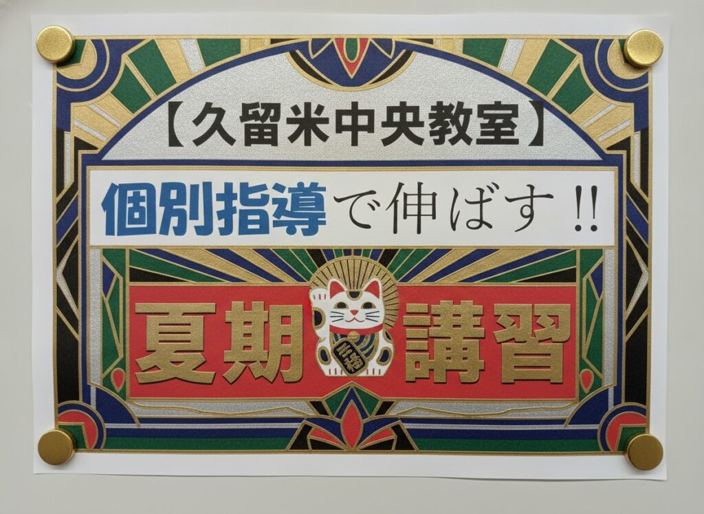 【久留米市 塾 おすすめ】夏期講習のご案内【個別指導】