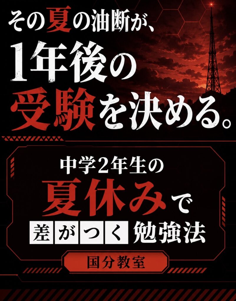【国分教室】その夏の油断が、1年後の受験を決める。中学2年生の夏休みで差がつく勉強法【久留米市】