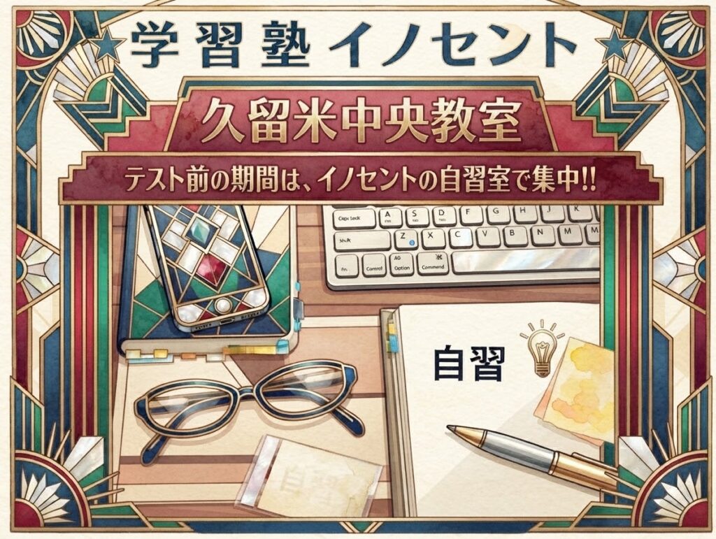 【久留米市・塾】自習室使い放題プランのご案内【城南中・江南中・諏訪中・明善高校】