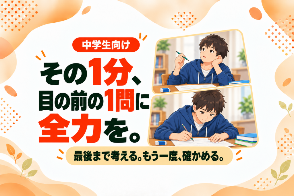 【野芥教室】その1分、目の前の1問に全力を