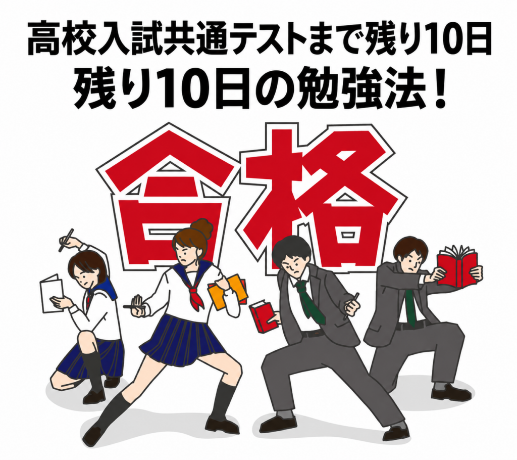 【八代教室】高校入試共通テストまで残り10日！合格勉強法